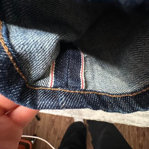 Naked & Famous Dark Blue Button-Fly “Super Skinny Guy”Selvedge Denim Jeans 31 - Picture 4 of 8